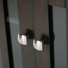 42.2'' Tall Solid Wood 2 - Door Accent Cabinet 2 Glass Doors that Open to 4 Adjustable Shelves for Versatile Storage