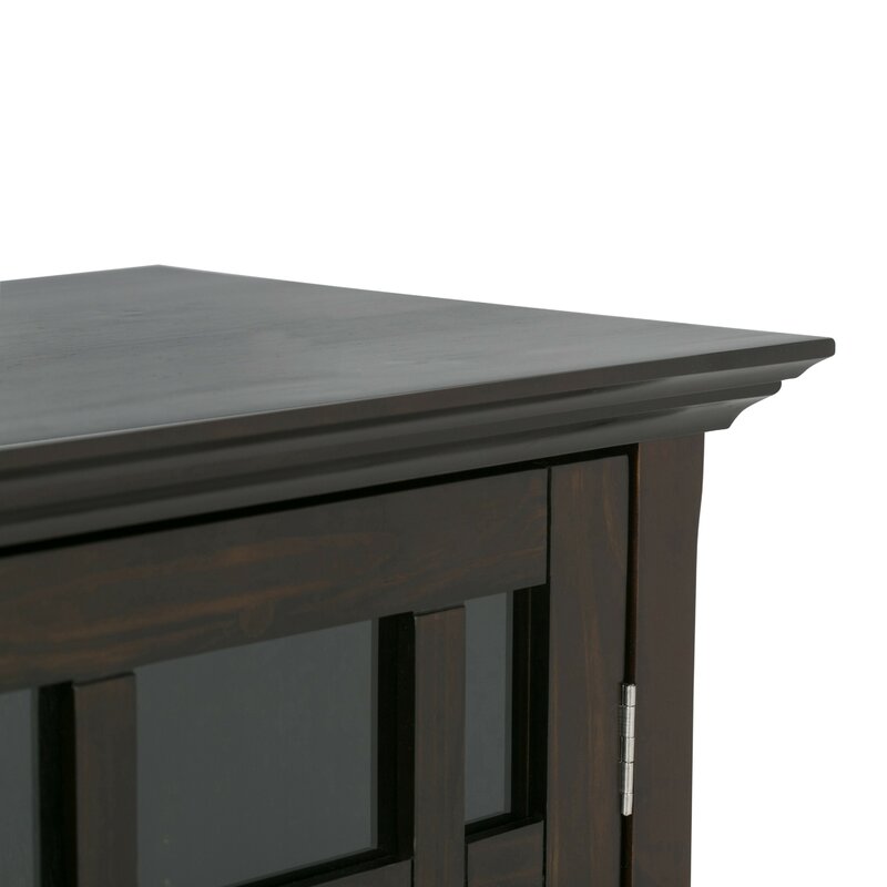 42.2'' Tall Solid Wood 2 - Door Accent Cabinet 2 Glass Doors that Open to 4 Adjustable Shelves for Versatile Storage