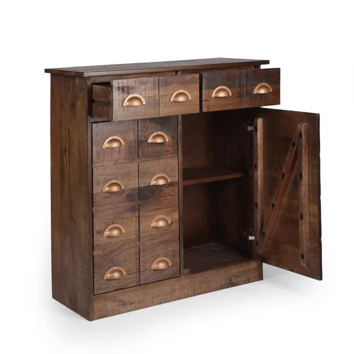 Solid Wood Monadnoc 34'' Tall Iron 2 - Door Accent Vintage Cabinet