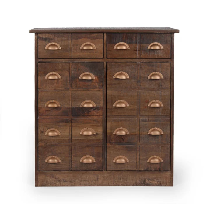 Solid Wood Monadnoc 34'' Tall Iron 2 - Door Accent Vintage Cabinet