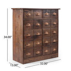 Solid Wood Monadnoc 34'' Tall Iron 2 - Door Accent Vintage Cabinet