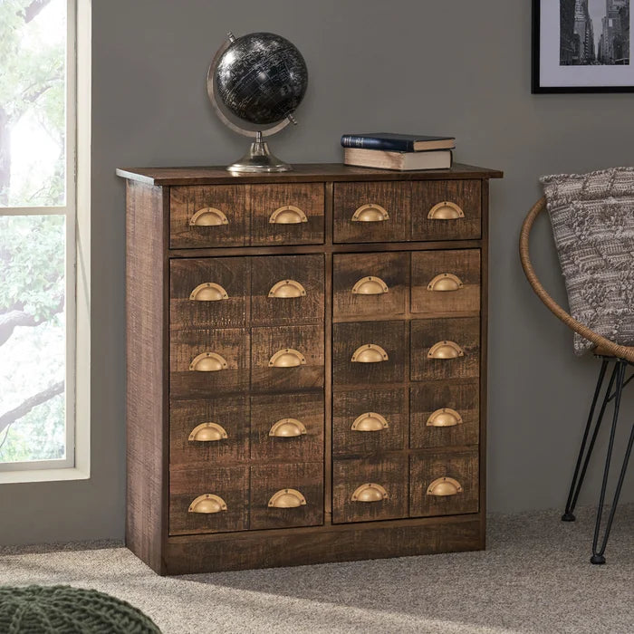 Solid Wood Monadnoc 34'' Tall Iron 2 - Door Accent Vintage Cabinet