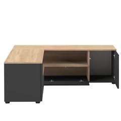 Black and Oak Monessen Corner TV Stand for TVs up to 55"