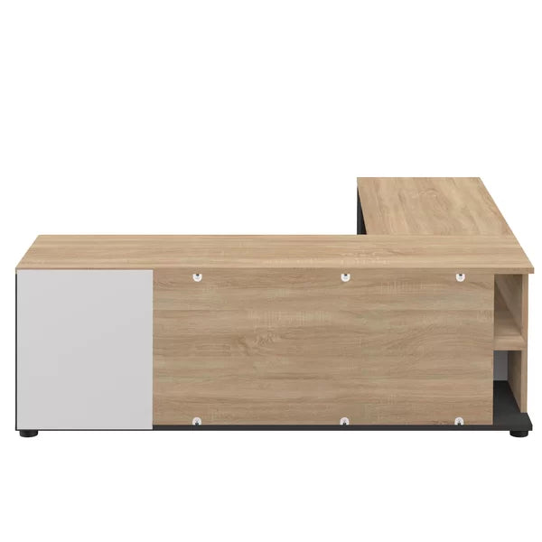 Black and Oak Monessen Corner TV Stand for TVs up to 55"