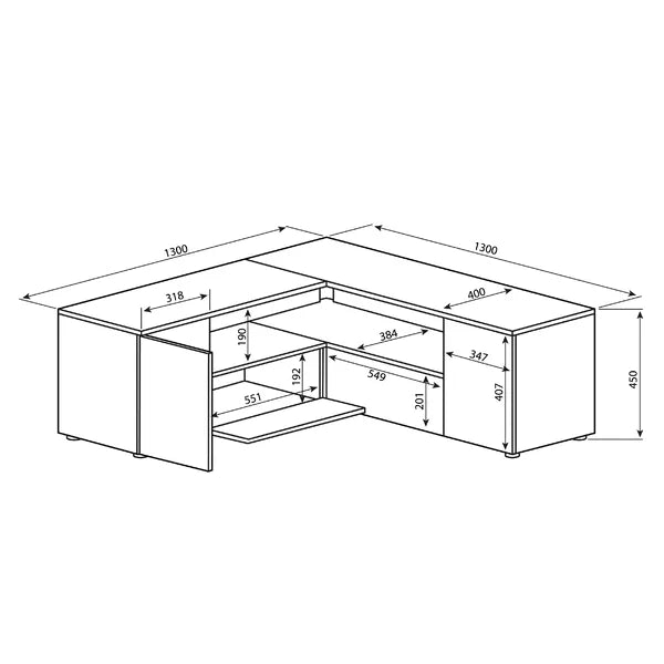 Black and Oak Monessen Corner TV Stand for TVs up to 55"