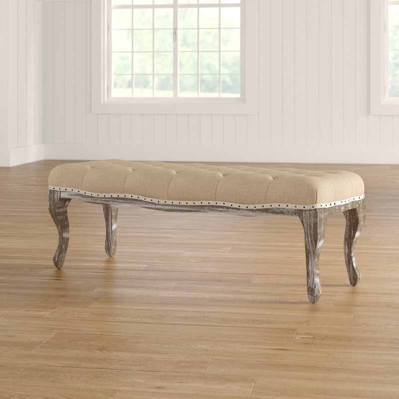 Wheat Beige Solid Wood Bench Add A Vintage Touch to your Home with this Bedroom Bench Can Complement Any Home Decor