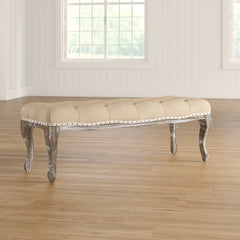 Wheat Beige Solid Wood Bench Add A Vintage Touch to your Home with this Bedroom Bench Can Complement Any Home Decor