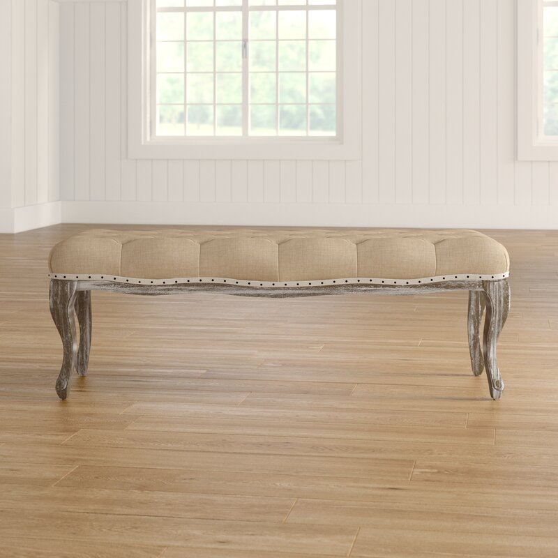 Wheat Beige Solid Wood Bench Add A Vintage Touch to your Home with this Bedroom Bench Can Complement Any Home Decor