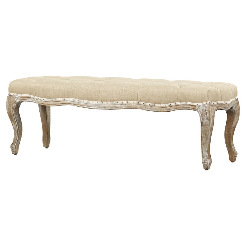 Wheat Beige Solid Wood Bench Add A Vintage Touch to your Home with this Bedroom Bench Can Complement Any Home Decor