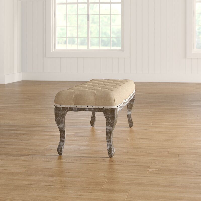 Wheat Beige Solid Wood Bench Add A Vintage Touch to your Home with this Bedroom Bench Can Complement Any Home Decor
