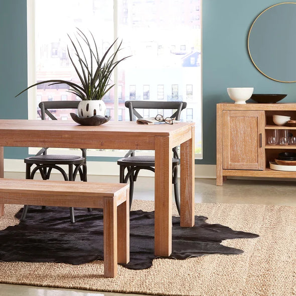 Driftwood Montauk 63'' Pine Solid Wood Dining Table Rustic Modern Farmhouse