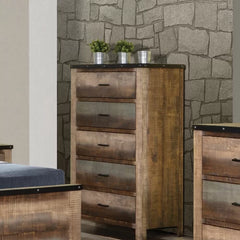 Montejano 5 Drawer 37.75'' W Solid Wood Chest Rustic Storage Chest