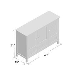 Moran 31'' Tall 3 - Door Accent Cabinet Modern Farmhouse Style
