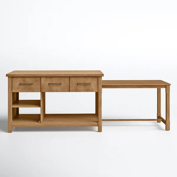Reclaimed Wood Morgan 99.5'' Wide Solid Wood Kitchen Island Perfect for Kitchen Room