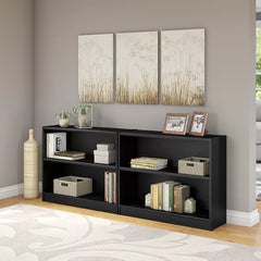 Black Morrell 29.92'' H x 36.93'' W Standard Bookcase Adjusted to Accommodate Bulky Dictionaries