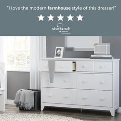Moss 6 Drawer Double Dresser Crafted with High Quality Wood Composites