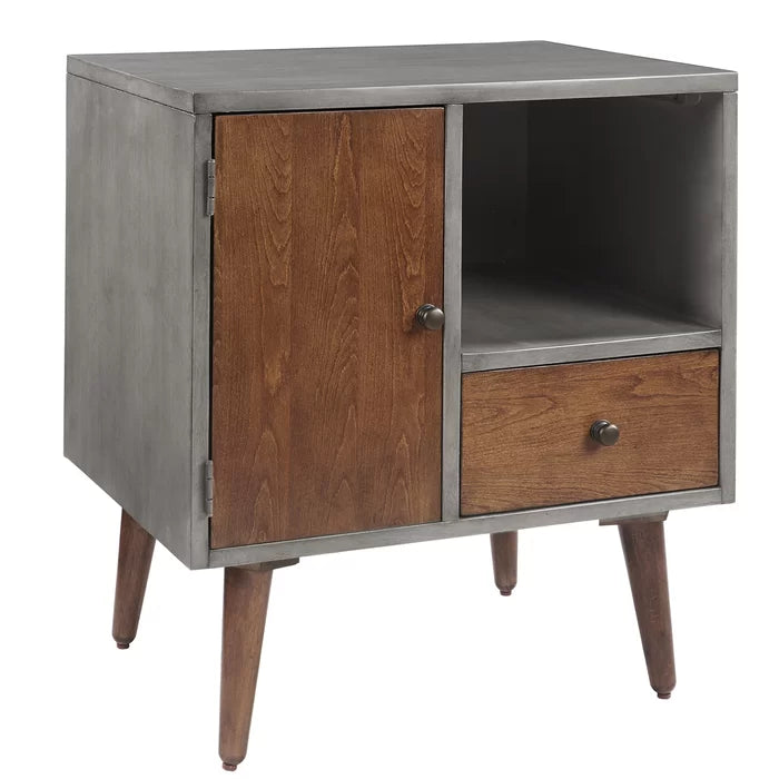 Muhammad Storage 1 Drawer Nightstand Mid-Century Modern Style