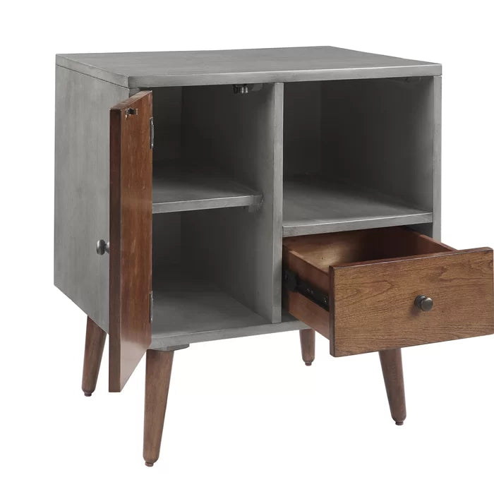 Muhammad Storage 1 Drawer Nightstand Mid-Century Modern Style