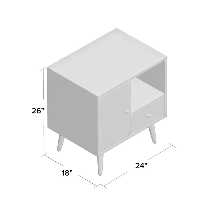 Muhammad Storage 1 Drawer Nightstand Mid-Century Modern Style
