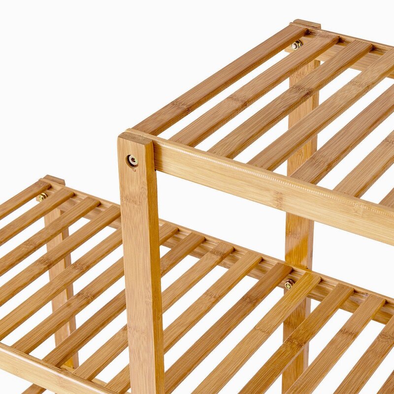 Multifunctional Bamboo Shelf Display Organizer Environmental Material