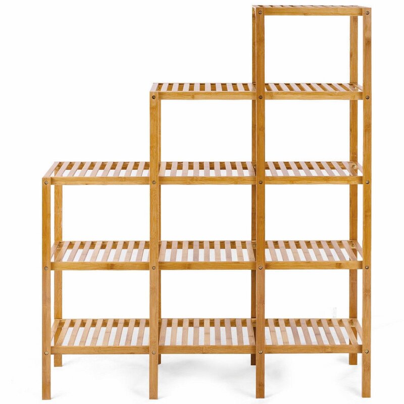 Multifunctional Bamboo Shelf Display Organizer Environmental Material
