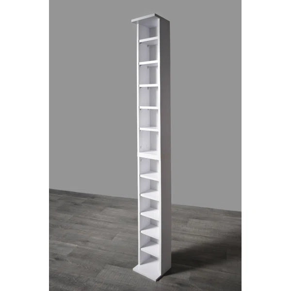 White Multimedia Media Shelves 10 Adjustable Shelves Provide Essential Storage Space