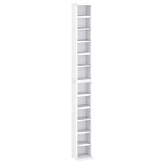 White Multimedia Media Shelves 10 Adjustable Shelves Provide Essential Storage Space