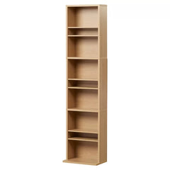 Maple Multimedia Storage Tower Six Adjustable Shelves and Three Fixed Shelves