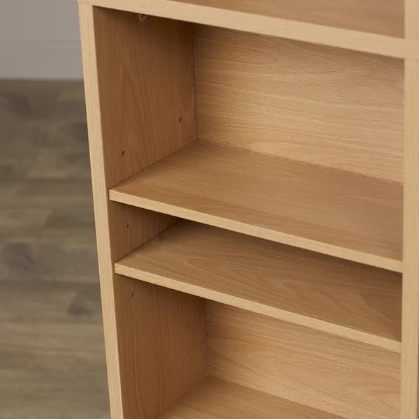 Maple Multimedia Storage Tower Six Adjustable Shelves and Three Fixed Shelves