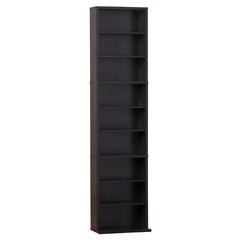 Espresso Multimedia Storage Tower Six Adjustable Shelves and Three Fixed Shelves