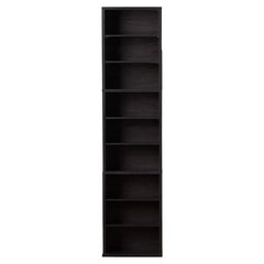 Espresso Multimedia Storage Tower Six Adjustable Shelves and Three Fixed Shelves