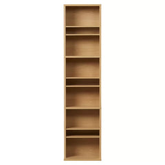 Maple Multimedia Storage Tower Six Adjustable Shelves and Three Fixed Shelves