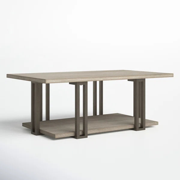 Murrow Floor Shelf Coffee Table with Storage Contemporary Style