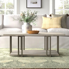 Murrow Floor Shelf Coffee Table with Storage Contemporary Style