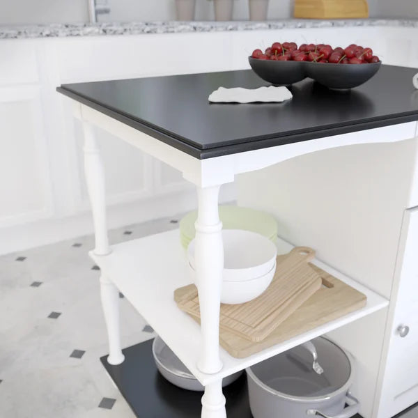 Muxlow 38'' Wide Rolling Kitchen Cart Offers Plenty of Space Classic Style