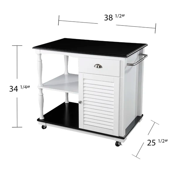 Muxlow 38'' Wide Rolling Kitchen Cart Offers Plenty of Space Classic Style