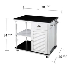 Muxlow 38'' Wide Rolling Kitchen Cart Offers Plenty of Space Classic Style