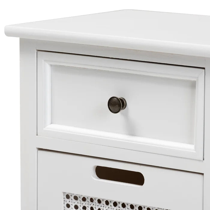 Nadeem 22.8'' Tall 3 - Drawer Solid Wood Nightstand in White