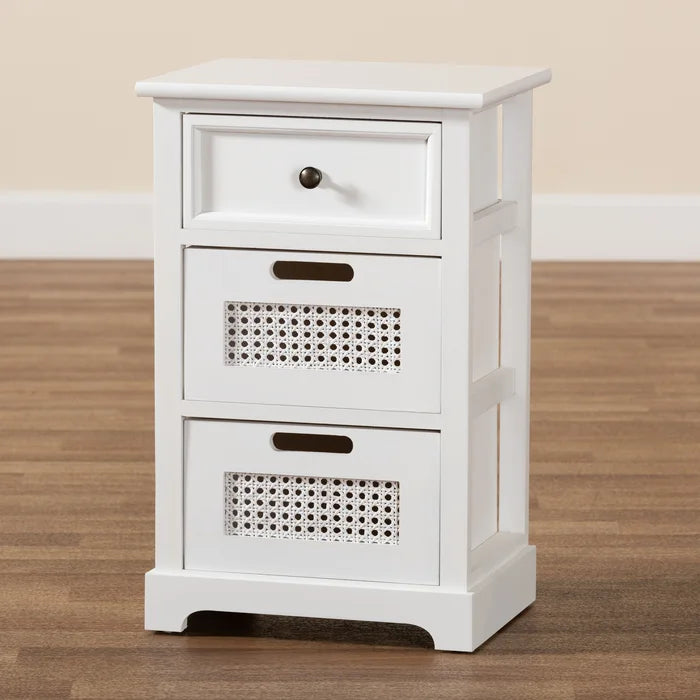 Nadeem 22.8'' Tall 3 - Drawer Solid Wood Nightstand in White