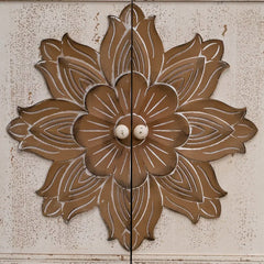 Nahlia 32.48'' Tall 2 - Door Accent Cabinet Elegant Antique Design