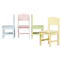 Pastel Nantucket Kids 5 Piece Square Play Activity Table and Chair Set