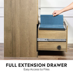 Gray Oak Nayara 35.43'' Wide 2 Drawer Lateral Filing Cabinet