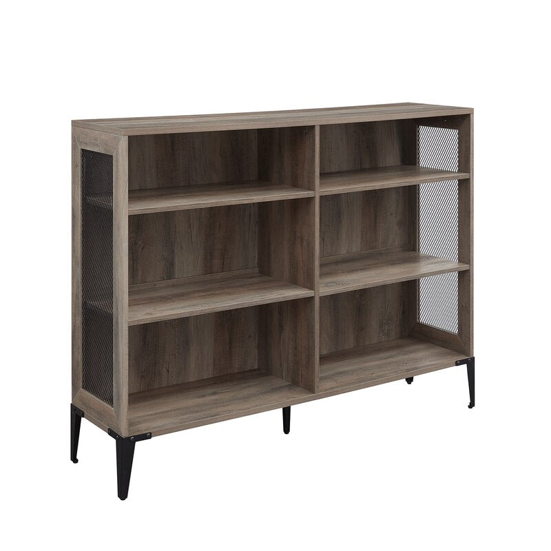 Gray Wash Nazarene 40'' H x 52'' W Standard Bookcase Adjustable Middle Shelves
