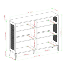 1 Rustic Oak Nazarene 40'' H x 52'' W Standard Bookcase