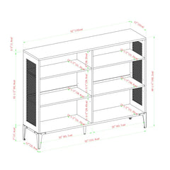 Gray Wash Nazarene 40'' H x 52'' W Standard Bookcase Six Compartment Mid Level