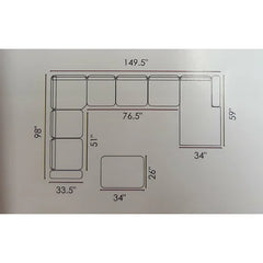 Nelms 149.5" Wide Right Hand Facing Corner Sectional with Ottoman