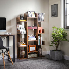 54.99'' H x 33.78'' W Wood Geometric Bookcase Tree-Shaped Shelf Perfect for Organize