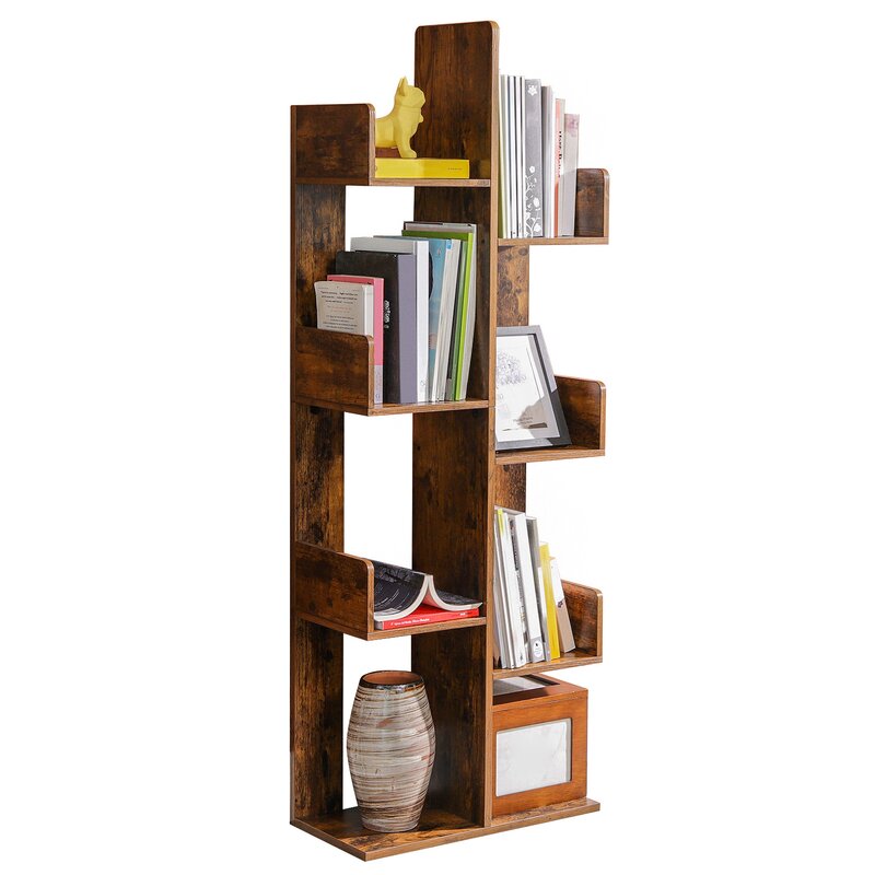 54.99'' H x 19.64'' W Geometric Bookcase Tree-Shaped Shelf
