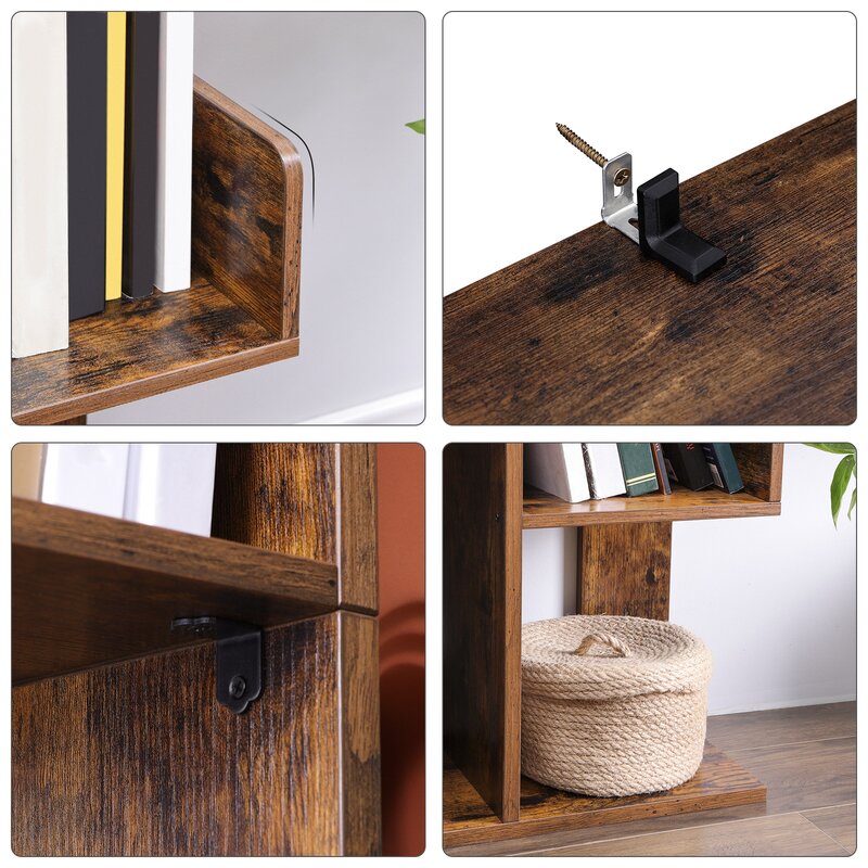 54.99'' H x 19.64'' W Geometric Bookcase Tree-Shaped Shelf