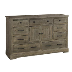 Newtowne 9 Drawer 66'' W Combo Dresser with Mirror Distressed Finish